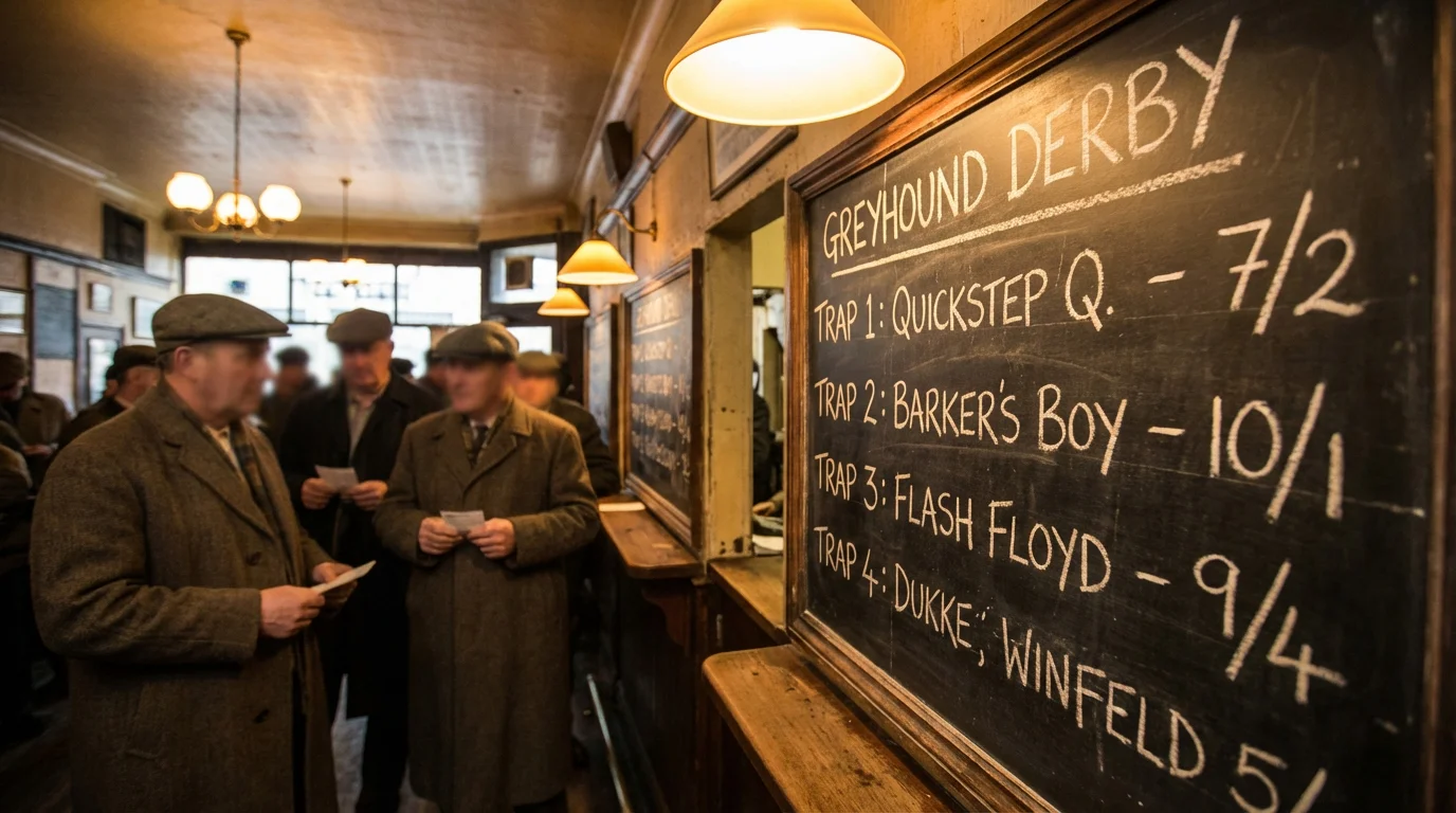 Greyhound ante post betting — bookmaker board showing early prices for a major greyhound race