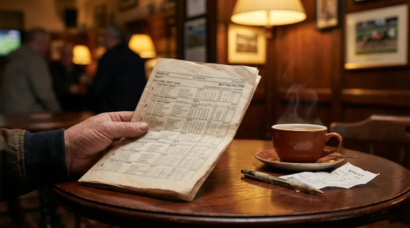 UK greyhound grading system with race classification board